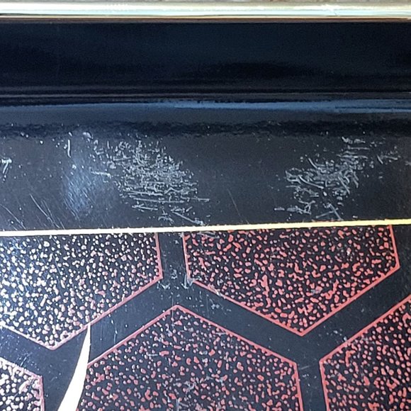 VTG Lacquer Beverage Serving Tray Barware Rectangular Square Black Enamel Floral - Picture 10 of 13